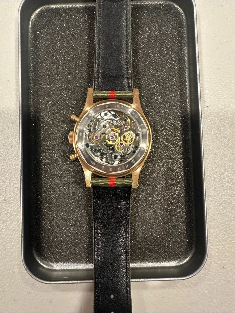 Seagull 1963 Bronze 40mm Lume Chronograph Sapphire Blue Hands